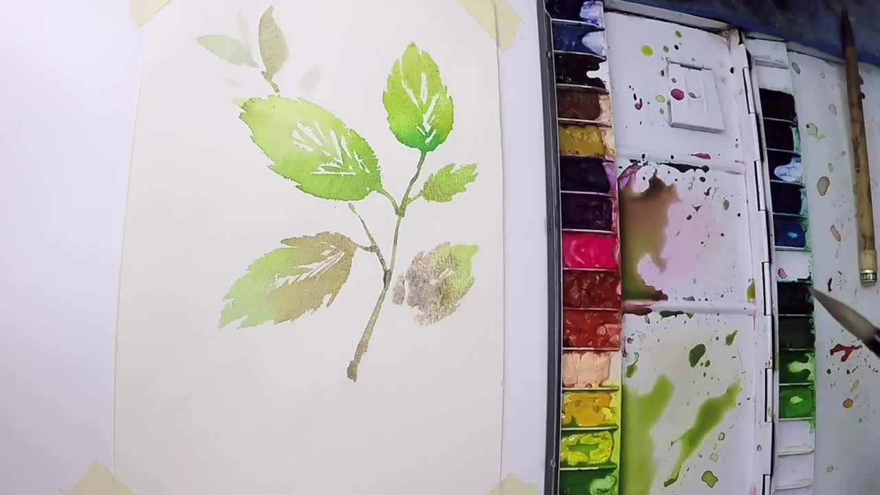 How to paint leaves in watercolors (quick & easy)