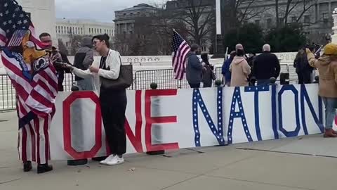 WASHINGTON DC: Patriots rallying outside the Supreme Court advocating for the Brunson case.