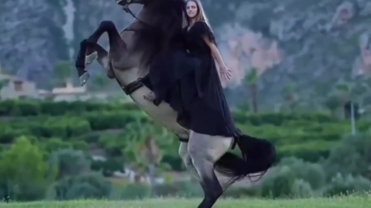 Girl riding horse