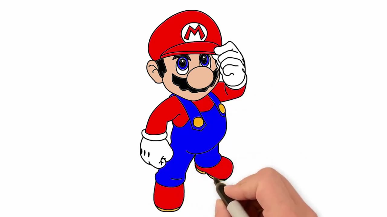 How to Draw Super Mario Easy Step by Step and Coloring