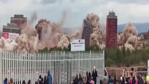 explosion of houses