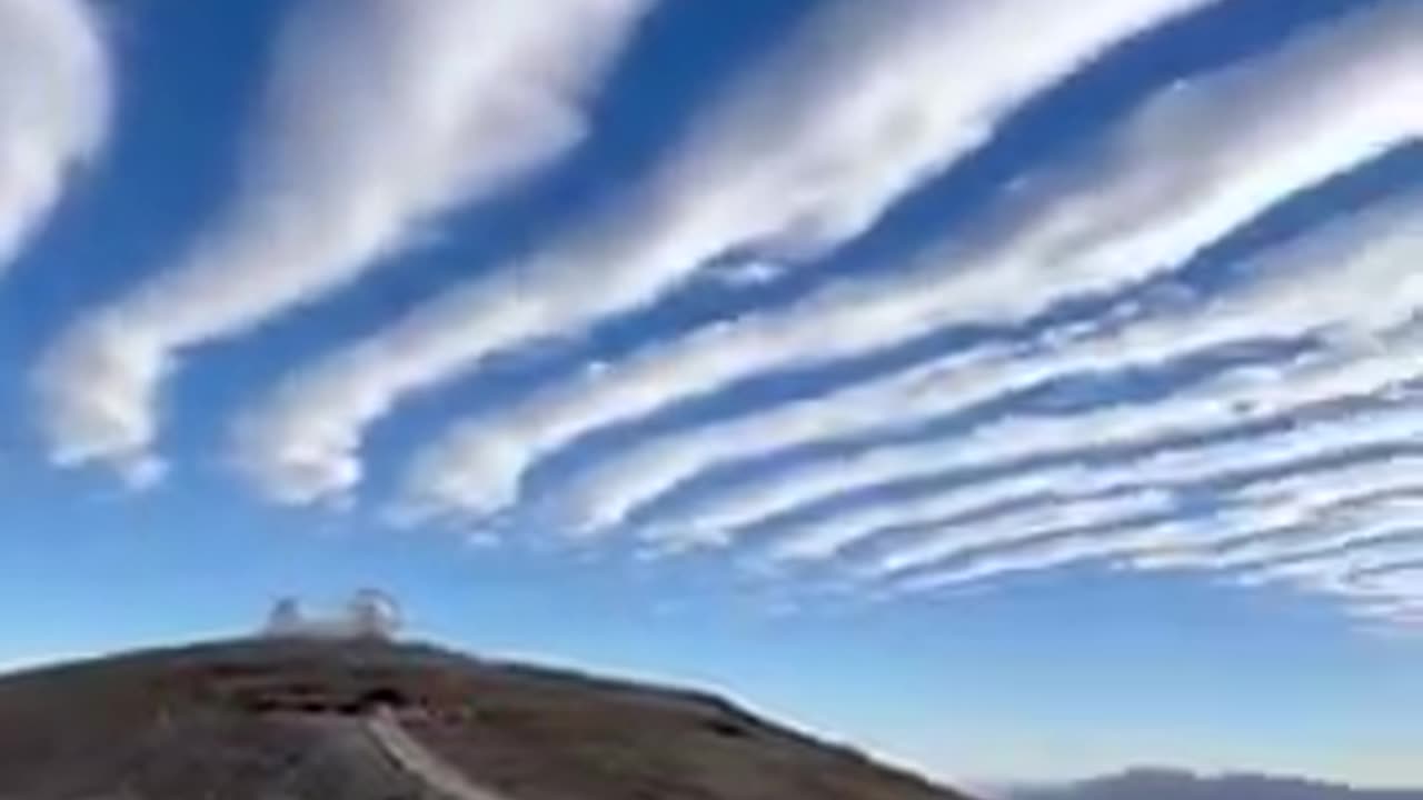 Stratocumulus cloud bands were captured over the Atacama Desert in Chile.