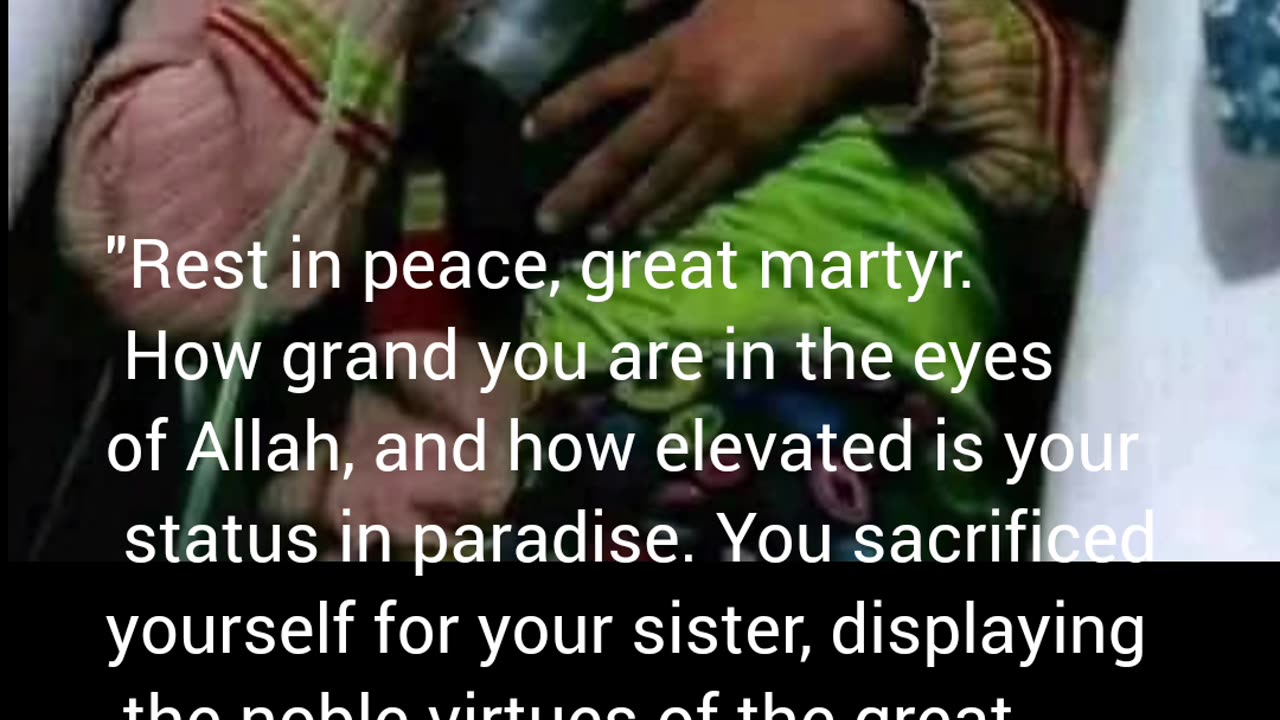 Rest in peace, great martyr. How grand you are in the eyes of Allah