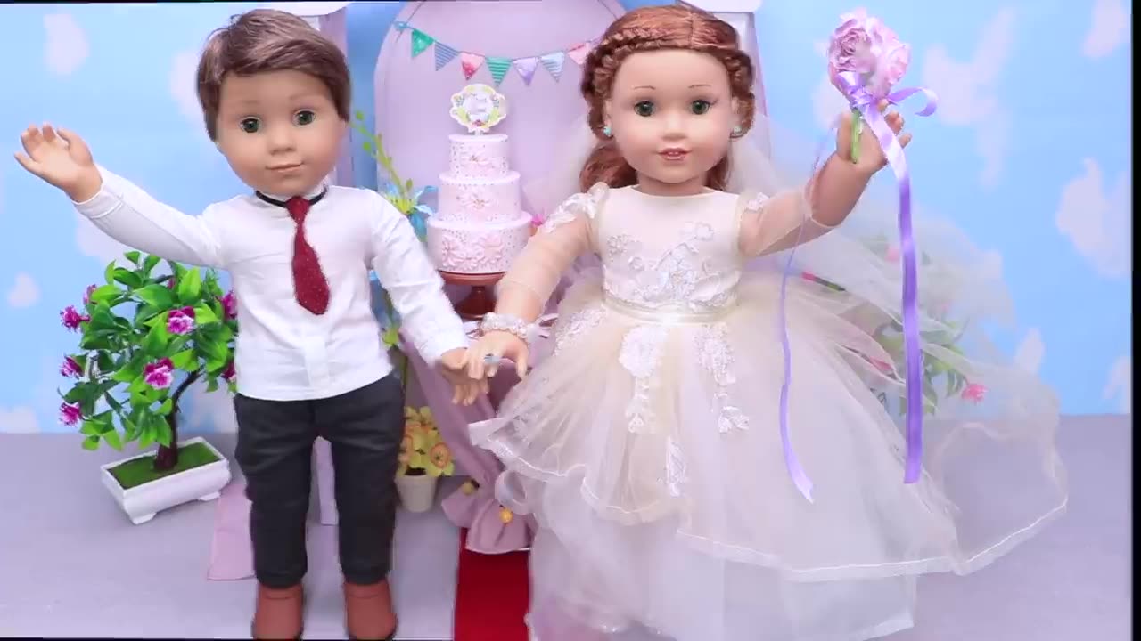 American Girl Doll Wedding Routine with Makeup & Glam Dress! PLAY DOLLS