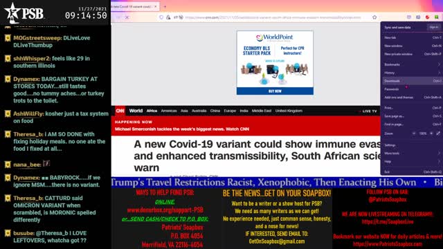 Patriots' Soapbox NEWS - LIVE 24/7! 2021-11-27 09:07