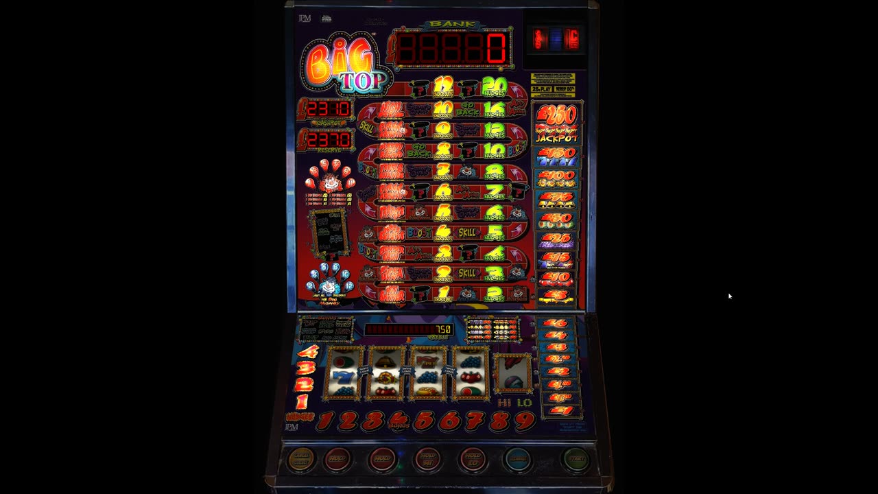 Club Big Top £250 Jackpot JPM Fruit Machine Emulation