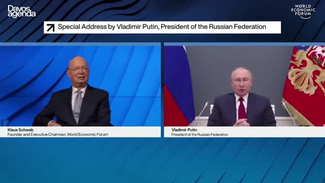 Klaus Schwab and Vladimir Putin at WEF 2021 Meeting