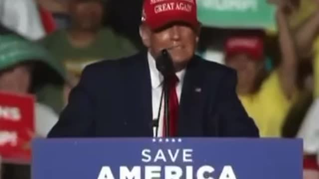 Donald Trump Takes off his Hat in the Middle of His Storm Speech While it’s Pouring Down Raining