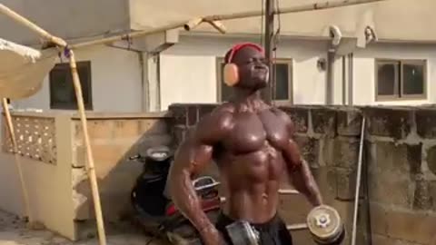 This guy might be African most ripped body builder