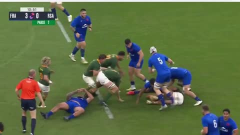 Wonderful football video France vs Springboks 2 Red Cards