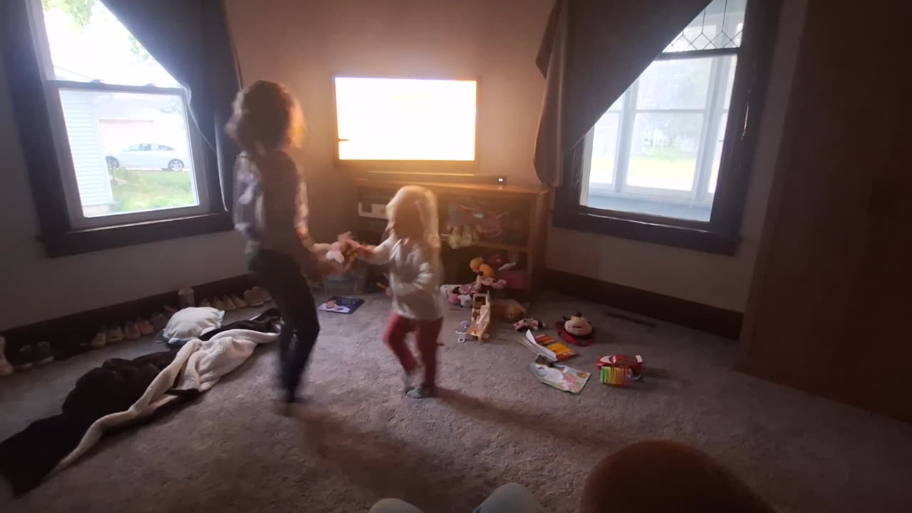 Kinsley and Emmy dancing