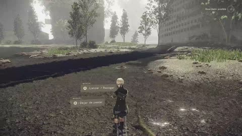 NieR_Automata - Pescando y oyendo la naturaleza