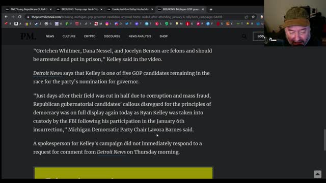 Michigan governor GOP candidate Rayan Kelley arrested over Jan. 6 bullshit