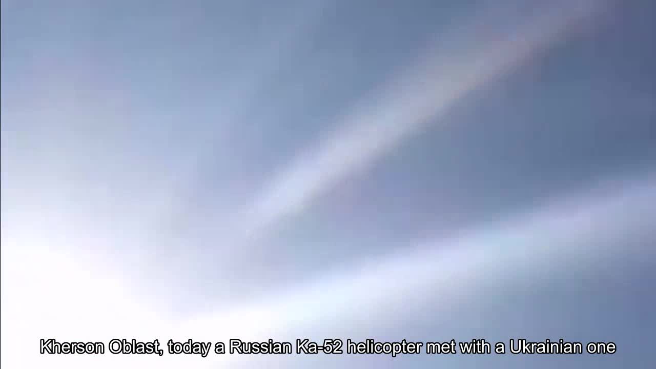 Kherson Oblast, today a Russian Ka-52 helicopter met a Ukrainian missile fired from the Buk air def