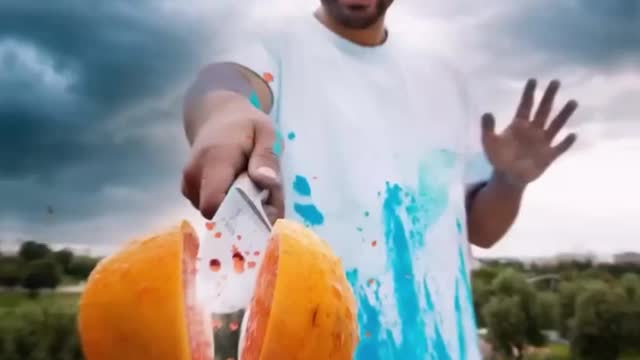 I cut the orange