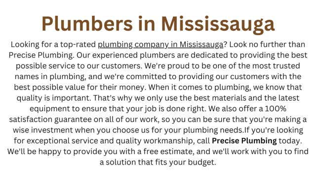 Emergency Plumbers in Mississauga