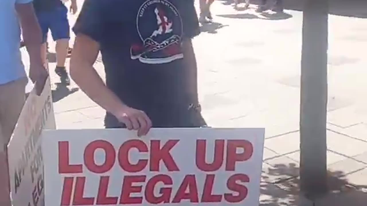 Local residents marching in Farnborough against illegal immigrant housing