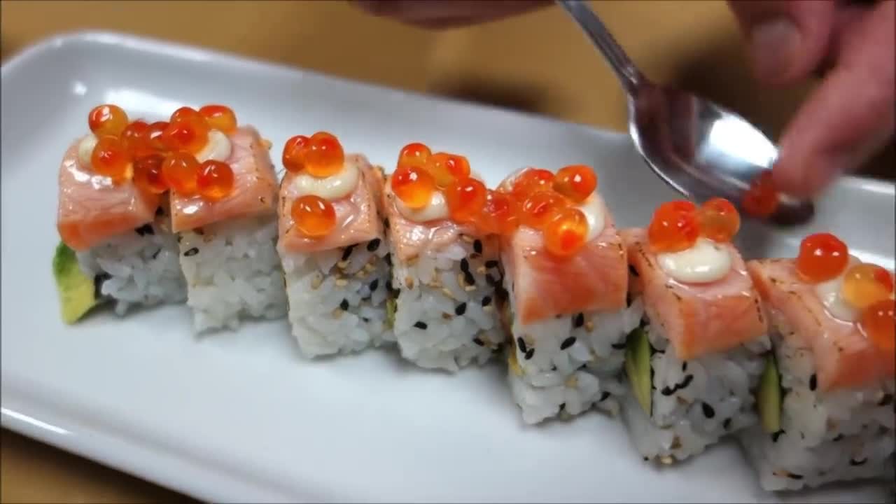 Crazy Salmon Roll - How To Make Sushi Series-5