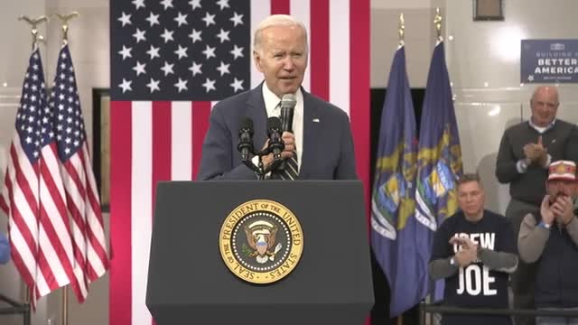 Biden speaks on his economic plan leading to a manufacturing boom in Michigan