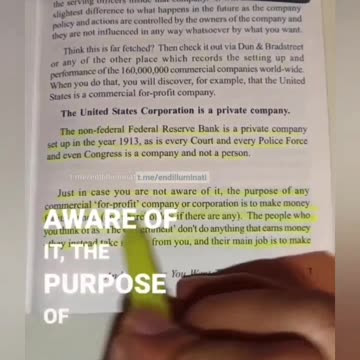 THE 𝗨𝗡𝗜𝗧𝗘𝗗 𝗦𝗧𝗔𝗧𝗘𝗦 IS A PRIVATE COMPANY 💰🇺🇸💰... Who owns that company⁉️🔺