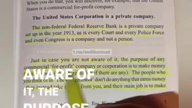 THE 𝗨𝗡𝗜𝗧𝗘𝗗 𝗦𝗧𝗔𝗧𝗘𝗦 IS A PRIVATE COMPANY 💰🇺🇸💰... Who owns that company⁉️🔺