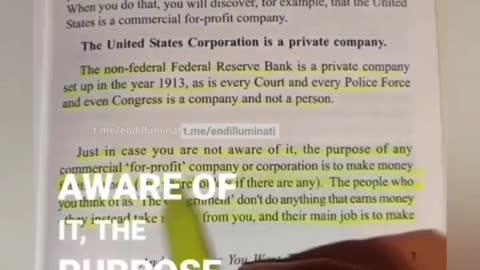 THE 𝗨𝗡𝗜𝗧𝗘𝗗 𝗦𝗧𝗔𝗧𝗘𝗦 IS A PRIVATE COMPANY 💰🇺🇸💰... Who owns that company⁉️🔺