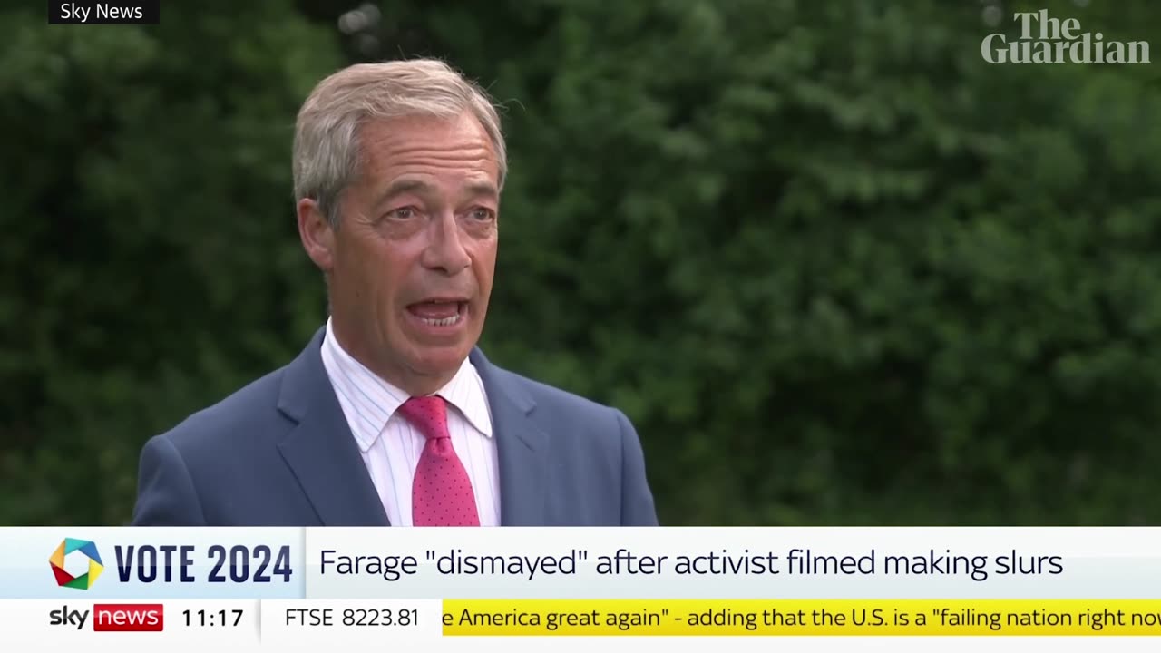 Nigel Farage says Reform activist's comments were 'prejudiced and wrong'