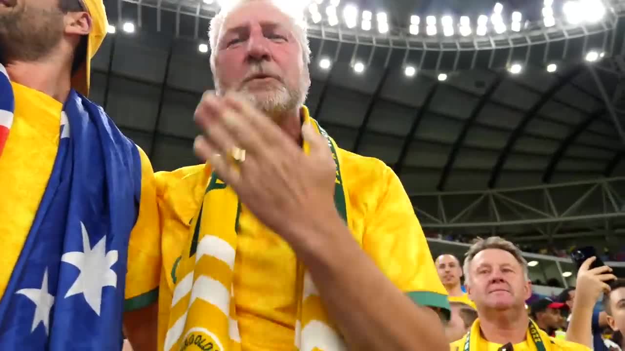 Socceroos' family and friends celebrate Denmark win