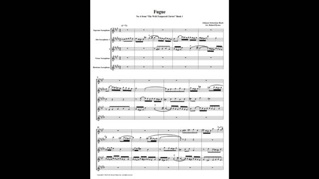 J.S. Bach - Well-Tempered Clavier: Part 1 - Fugue 06 (Saxophone Quintet)