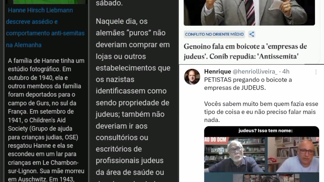 Os Nazistas boicotaram os judeus, o PT copia os Nazistas.