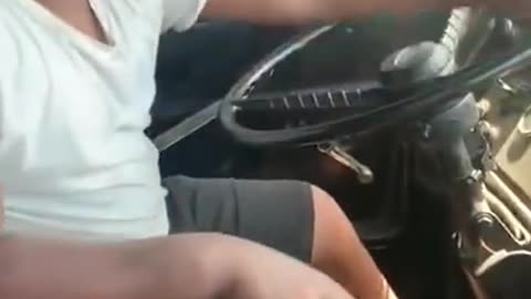 Kid driving truck