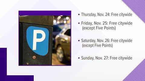 Free parking in downtown Columbia for the holiday