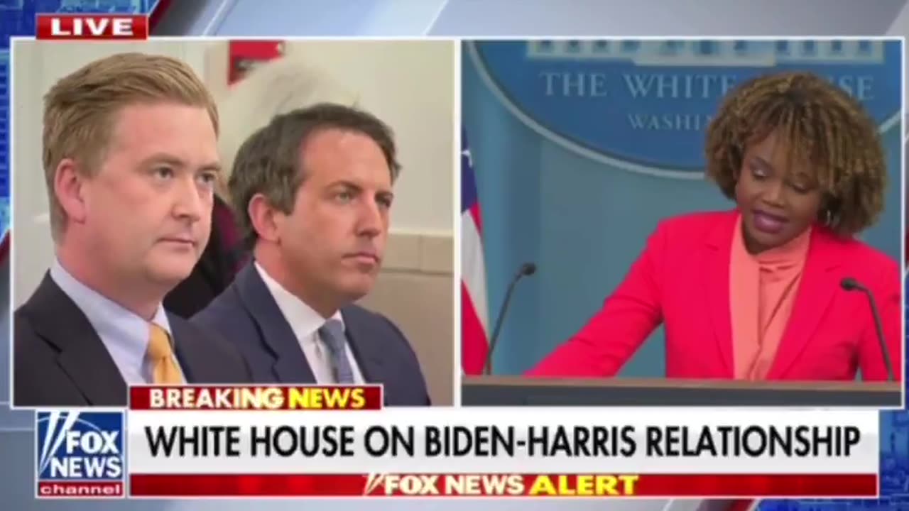 Peter Doocy asked KJP how "AWKWARD" it was for Biden and Harris to have a private lunch today: