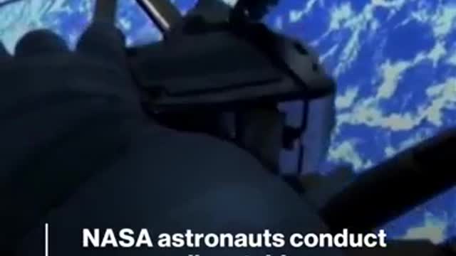 NASA astronauts conduct spacewalk outside the International Space Station