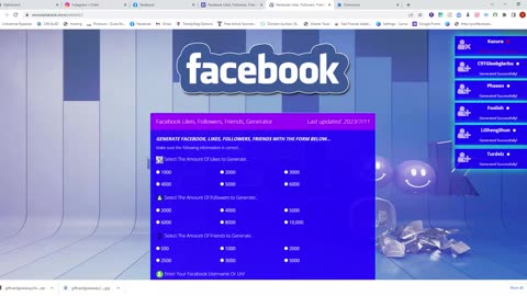 Facebook Likes Followers Friends Generator