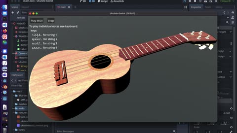 Ukulele 3D under Godot