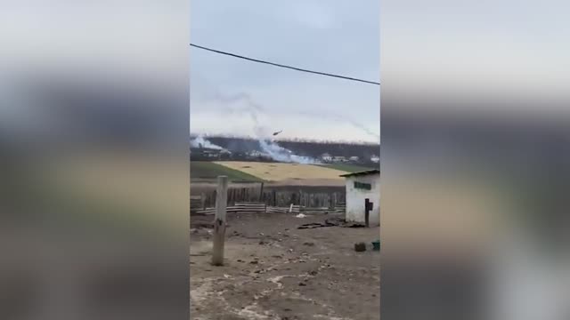 Helicopters Fly Perilously Low To Spray Russian Positions With Gunfire