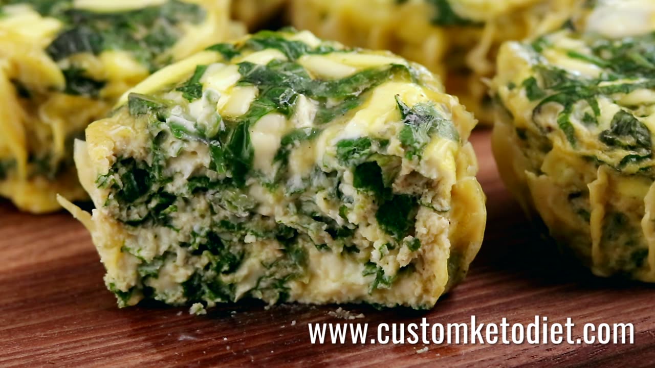 Tasty snacks Keto Spinach and Cheese Egg Bites