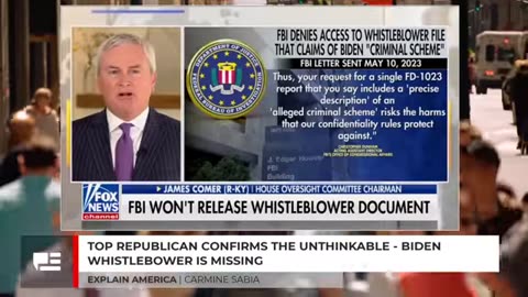 Top Republican Confirms The Unthinkable - Biden Whistleblower Is Missing.