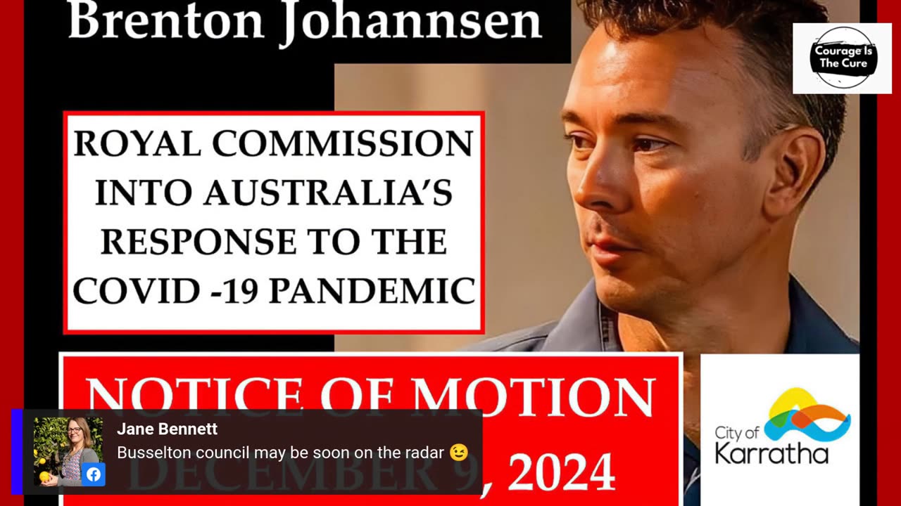 BRENTON JOHANNSEN Councillor for Karratha WA: Notice of Motion COVID-19 Royal Commission 9 Dec 2024