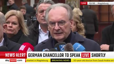 German chancellor Olaf Scholz speaks at scene of Christmas market attack in Germany