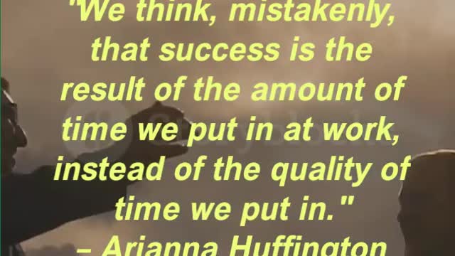 We think, mistakenly, that success is the result of the amount of time we put in at work