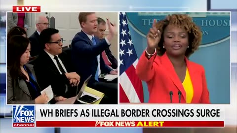 Karine Jean-Pierre panics, deflects after Peter Doocy's brutal border question