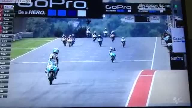 gp germany15 last three corners moto3 with Bastianini antonelli and fenati
