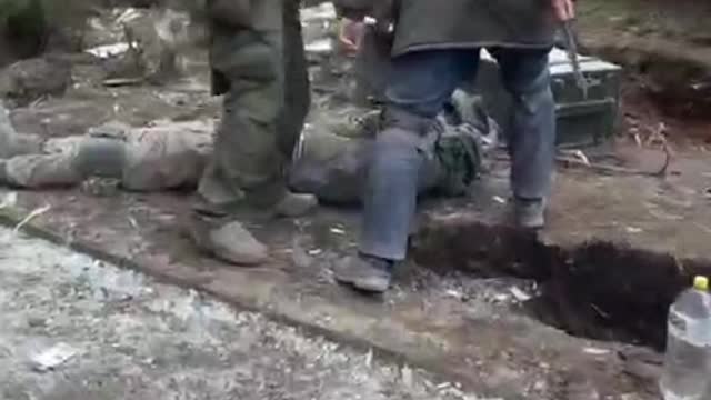 A denazified Volkssturm of territorial defense, destroyed during a missile strike this morning, is