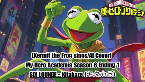 [Kermit the Frog sings/AI Cover] My Hero Academia Season 6 Ending 1 SIX LOUNGE - Kitakaze "キタカゼ"