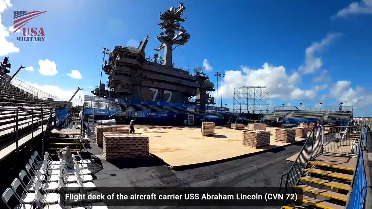 Huge Basketball Court Built on Active Aircraft Carrier