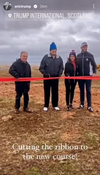 DonaldTrump In Scotland Cutting The Ribbon On His New Golf Course At "Trump Intl Golf Links"