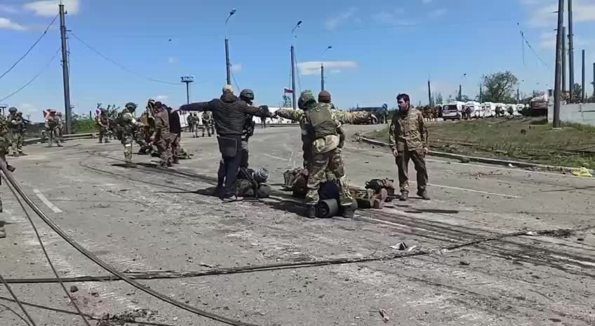 A new video of the surrender of Azov's militants from Azovstal.