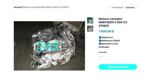 ALLOMOTEUR.COM - Moteur complet MERCEDES S 400 3.0 276825